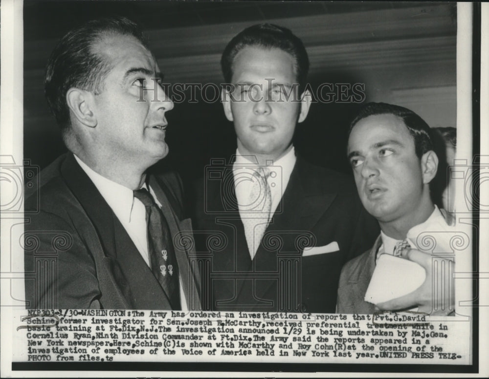 1954, David Schine With Others At Opening Of Investigation, New York - Historic Images