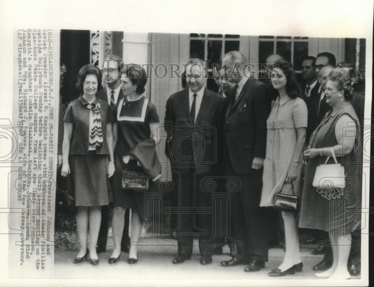 1967 Press Photo President Johnson & Soviet Premier Alexei Kosygin & others - Historic Images