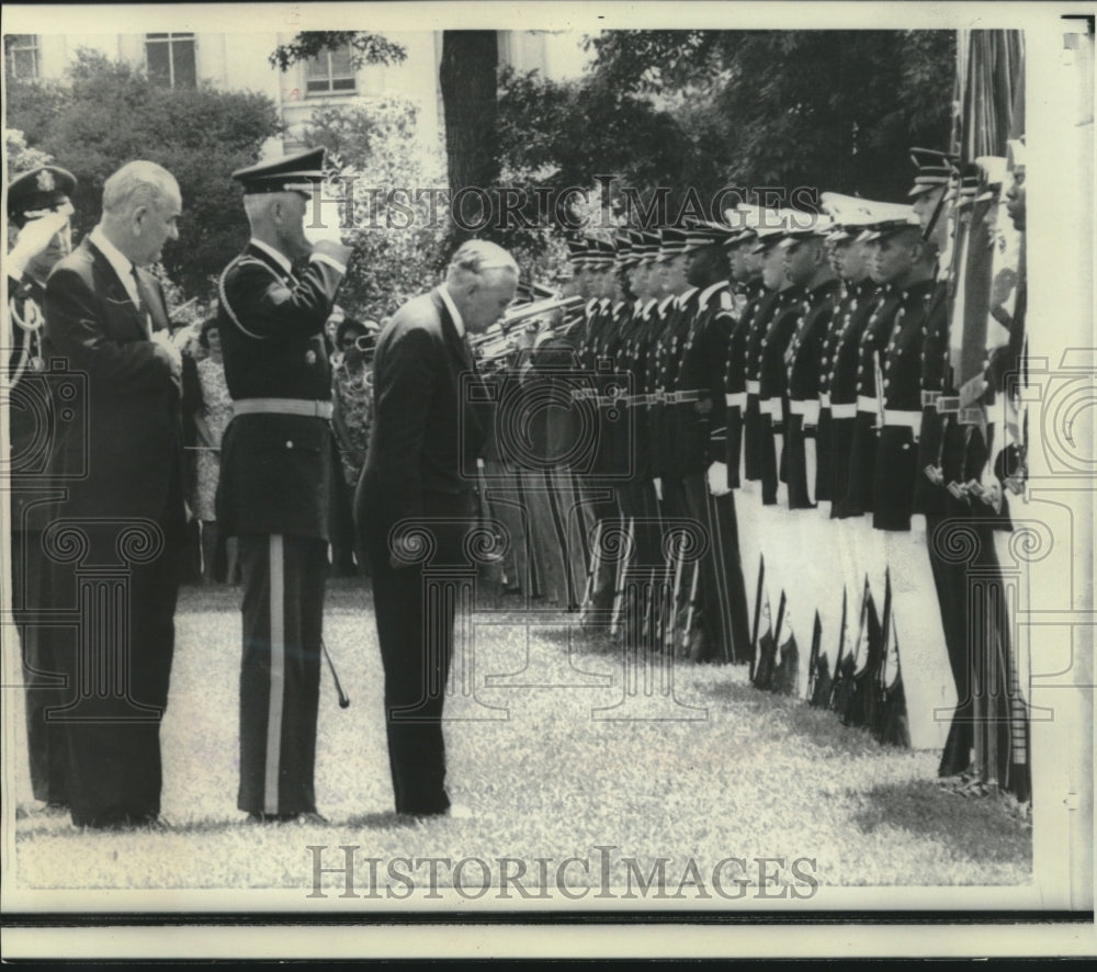 1967, President Johnson &amp; British Prime Minister Harold Wilson - Historic Images
