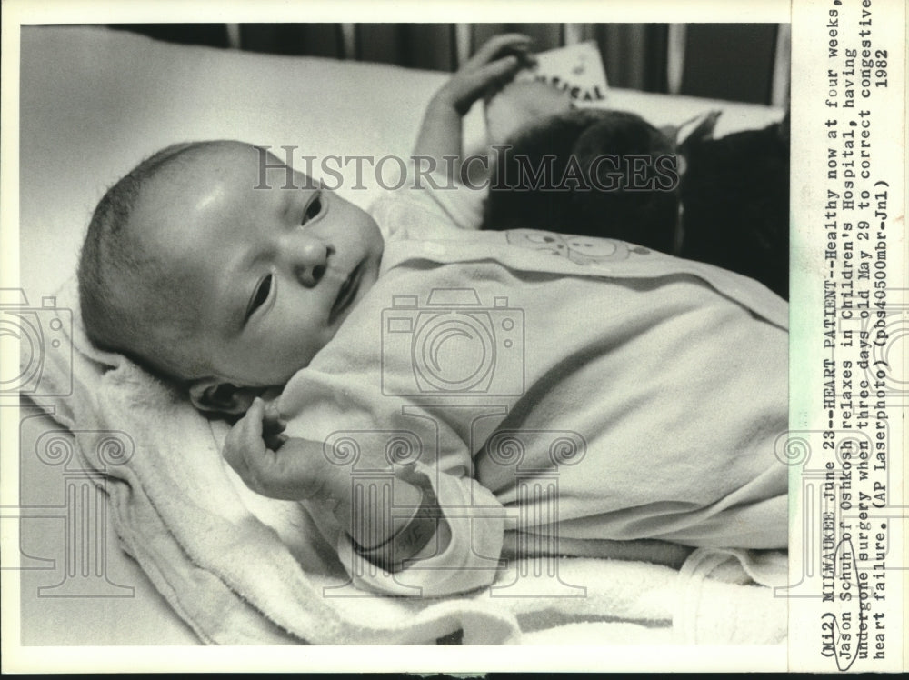 1982, Jason Schuh healthy after surgery, Milwaukee, Wisconsin - Historic Images
