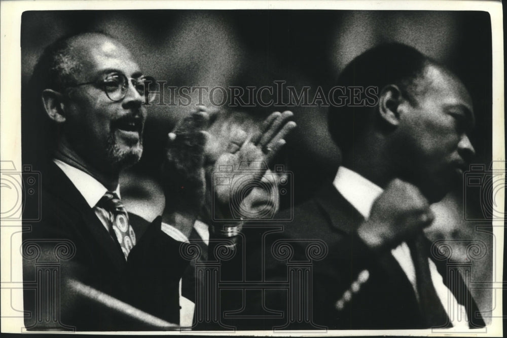 1990, Milwaukee superintendent Robert S. Peterkin in Madison for game - Historic Images