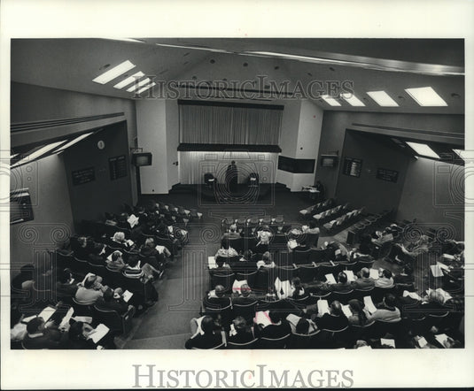 1977 Students, Simultaneous interpretation facility, UWM, Wisconsin. - Historic Images