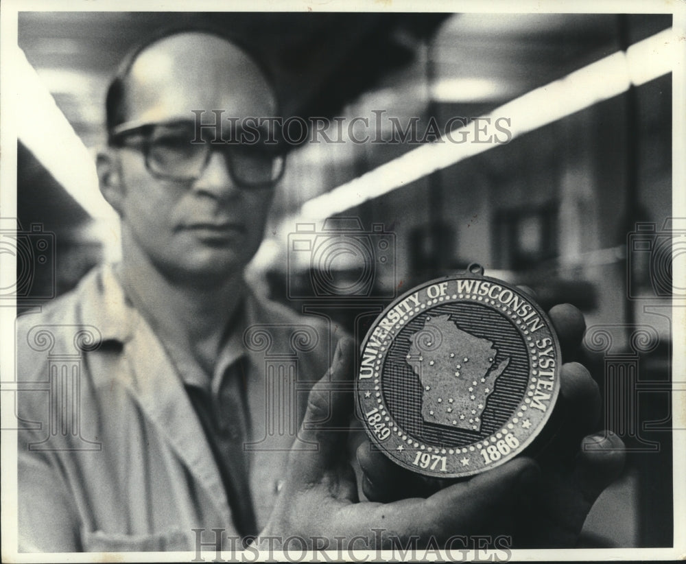 1980 University Of Wisconsin System President With Bronze Medallion-Historic Images