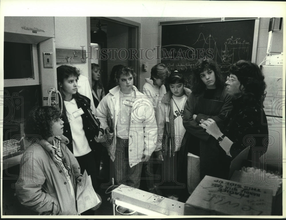 1988, UW-Madison chemistry professor Barbara A Lewis with students - Historic Images