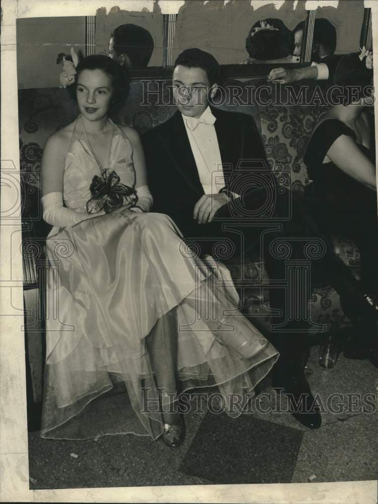 1937, Robert Schlesinger &amp; his fiancee at Schroeder Hotel, Wisconsin - Historic Images
