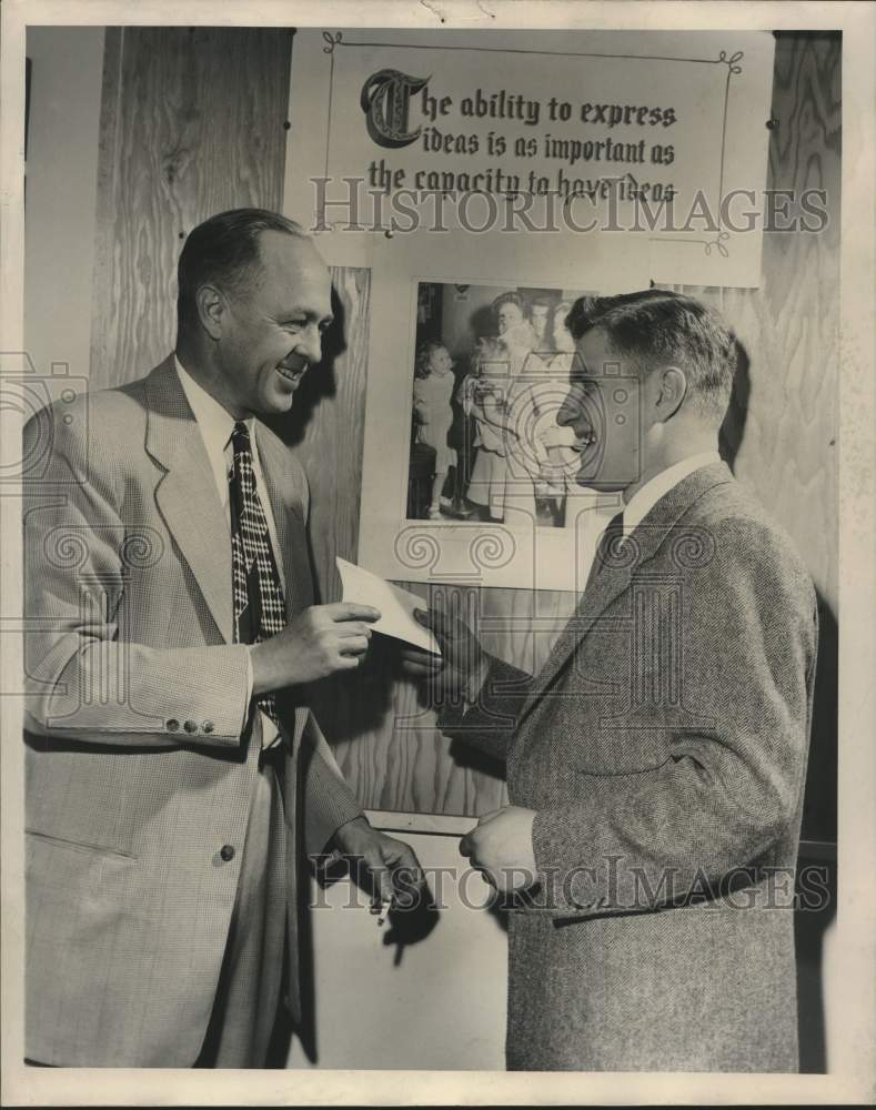 1952, Everett Swingle, president of Milwaukee Press Club, Wisconsin. - Historic Images