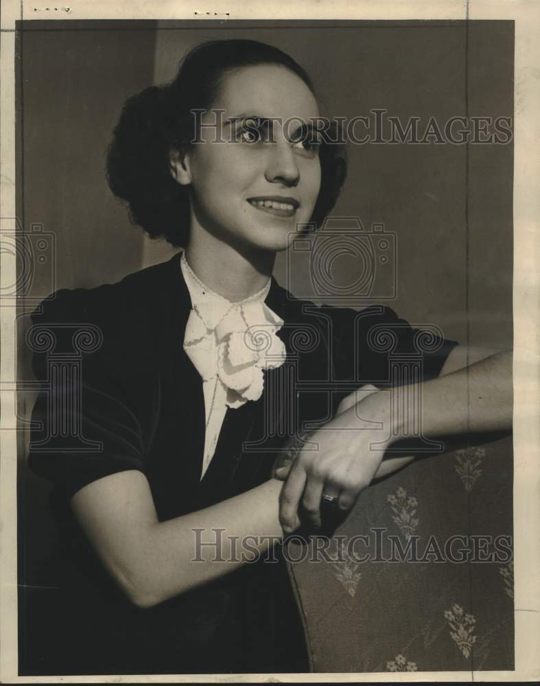 1937, Jean Savage a sophomore at Marquette university, from Milwaukee - Historic Images