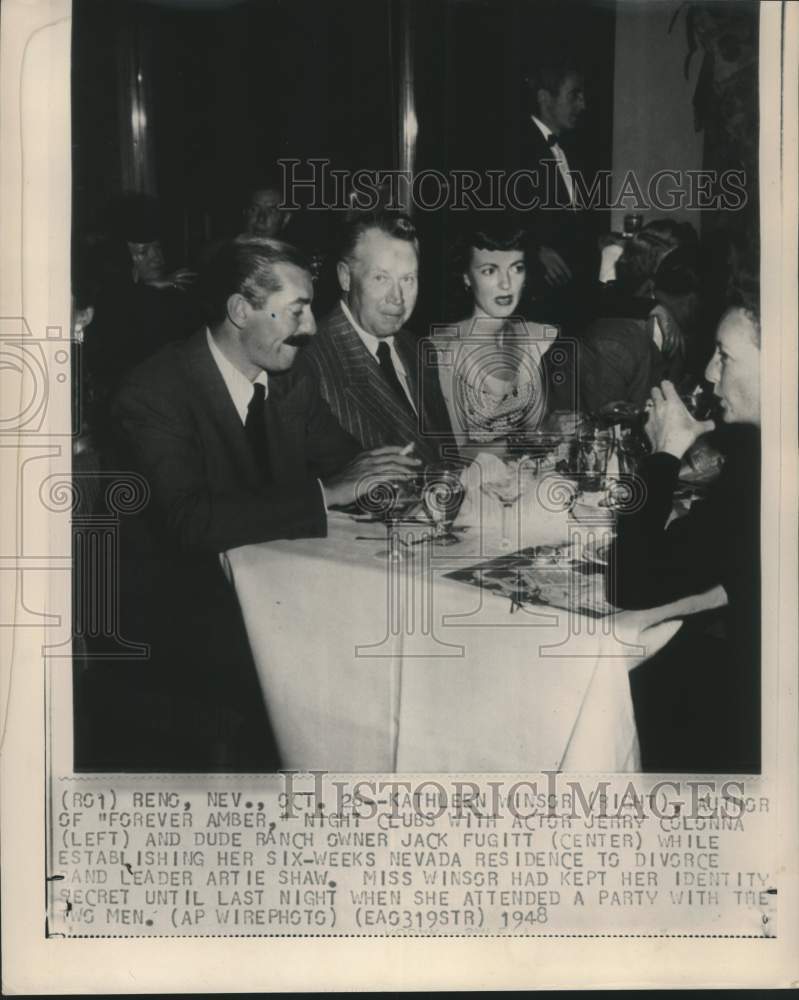 1948, Author Kathleen Winsor &amp; others at a party, Reno, Nevada - Historic Images