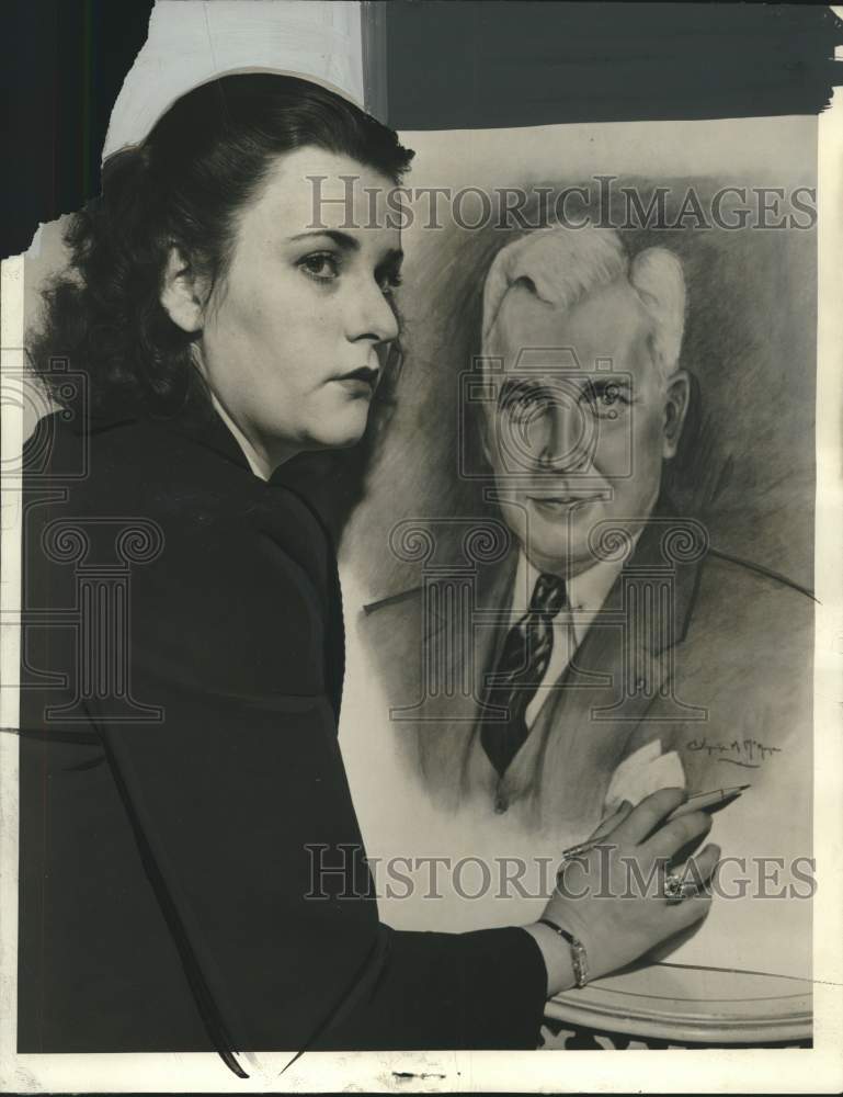 1940, Mrs. John Ferris Walker sketches in Milwaukee - mjc26578 - Historic Images
