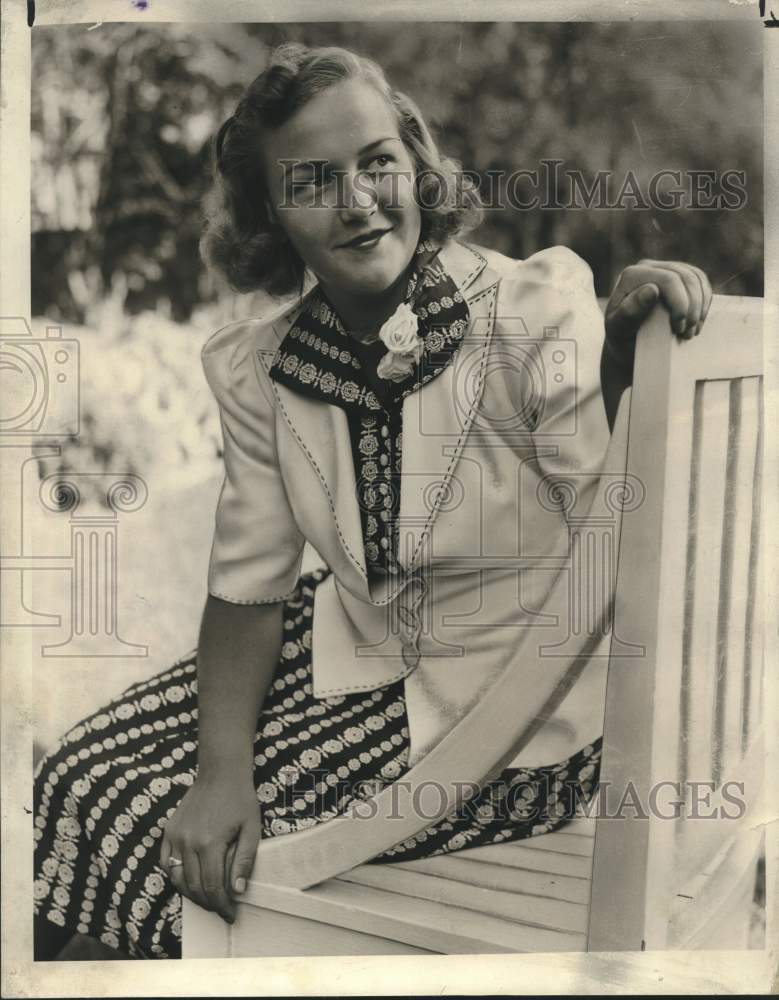 1937, Mary Wiener sits in a garden - mjc26622 - Historic Images