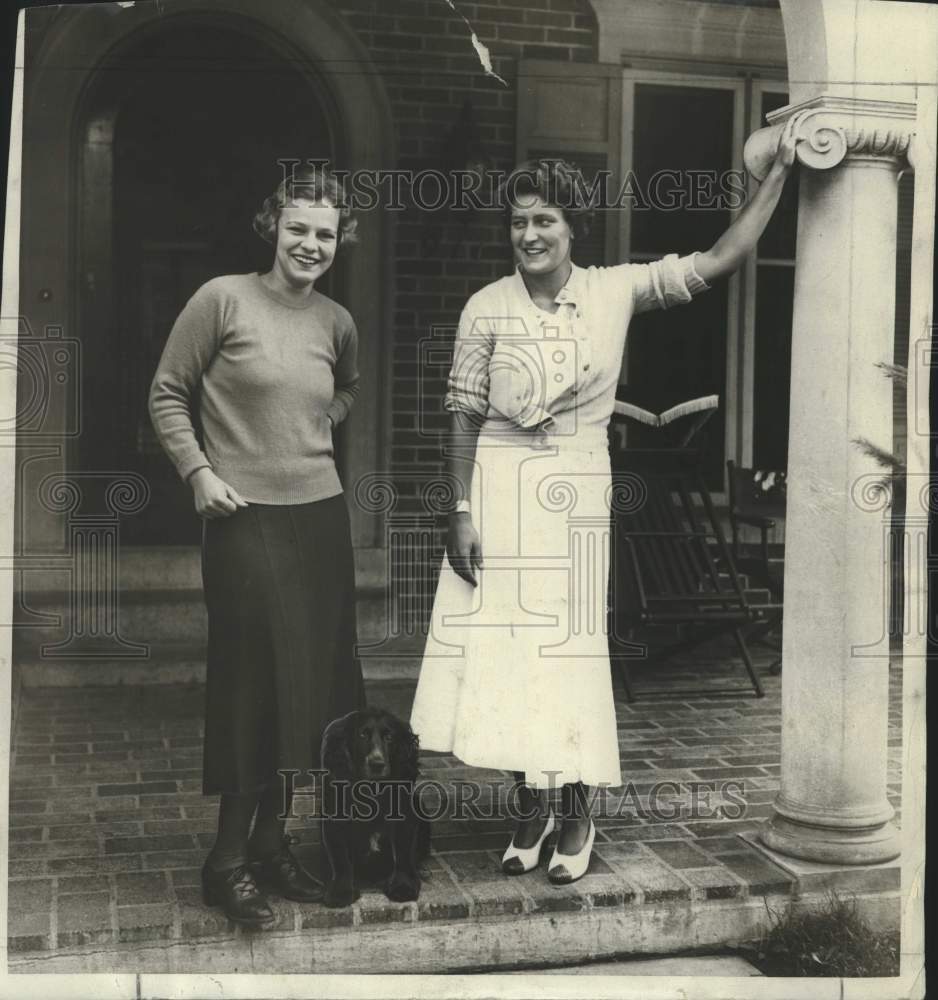 1933, Miss Ruth Stotzer at her home with guest Miss Mary Titus - Historic Images