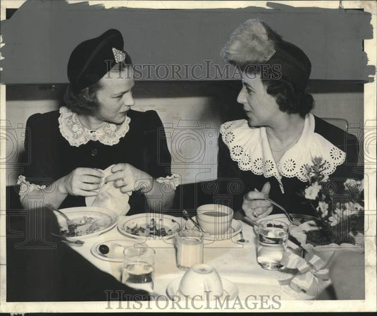 1941, Mrs. Walter Teipel Jr. & Mrs. Jennings Martineau at the Shrove - Historic Images