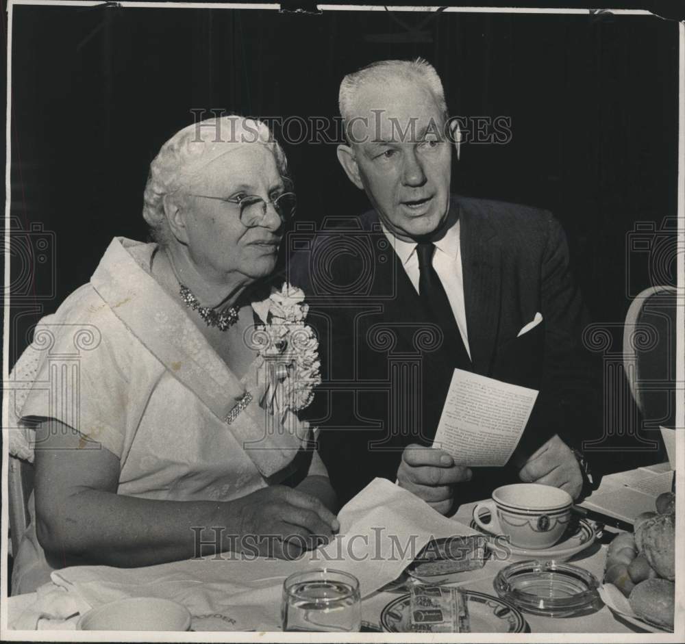 1962, Lilian M. Kohlmetz and Robert W. Welch at Lincoln Day dinner - Historic Images