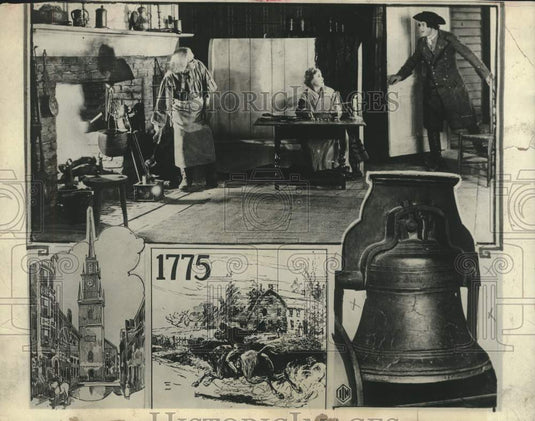 1954, Paul Revere's ride depicted in appeal to save Old North Church. - Historic Images