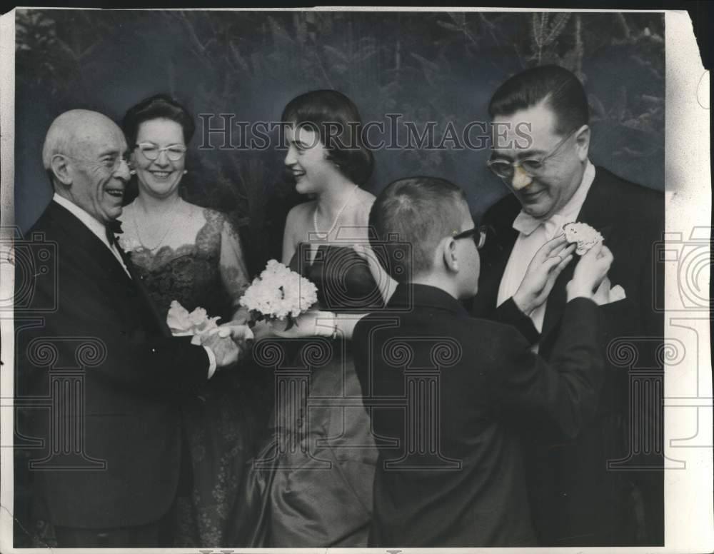 1960, Frederick R. Stratton and family prepare for dance - mjc27058 - Historic Images