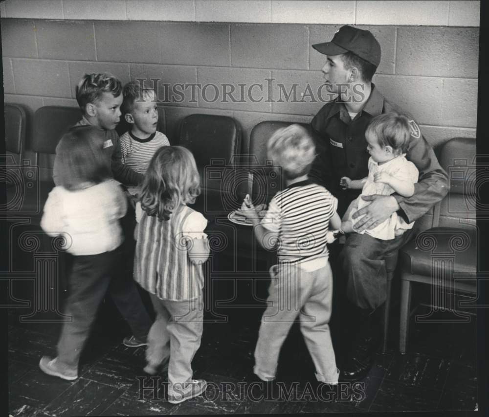 1965, John Dausey and children while Moms toured Nike site Milwaukee - Historic Images