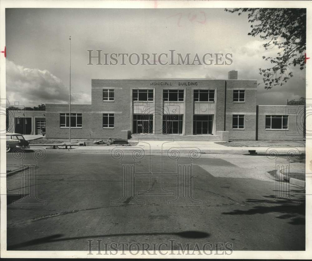 1958, Sheboygan Falls municipal building, with Fire department space. - Historic Images