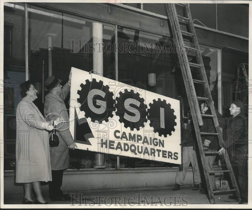 1957, Sheboygan-Mrs. W.G.Meier &amp; Roger Graefe Help With Campaign - Historic Images