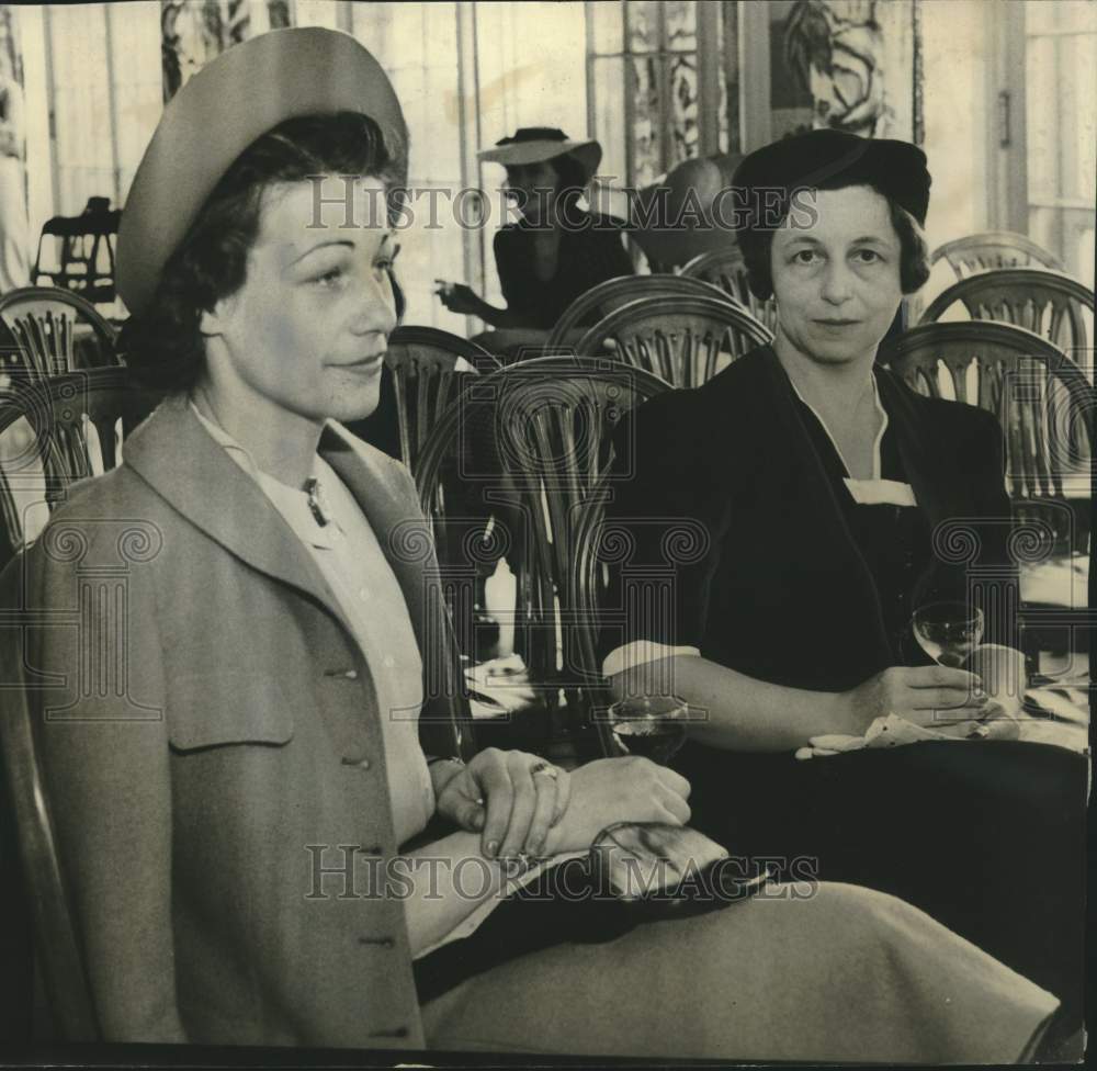 1938, Katherine Rowe and Mrs. C. Douglas Walker sit together - Historic Images