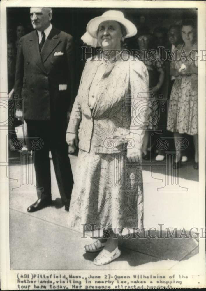 1942, Queen Wilhelmina of the Netherlands visiting Massachusetts - Historic Images
