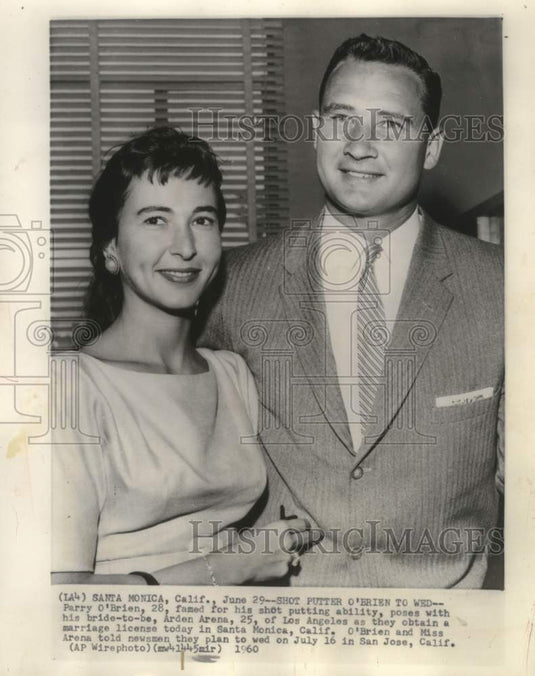 1960 Press Photo Shot-put star Parry O'Brien & Arden Arena, California- Historic Images
