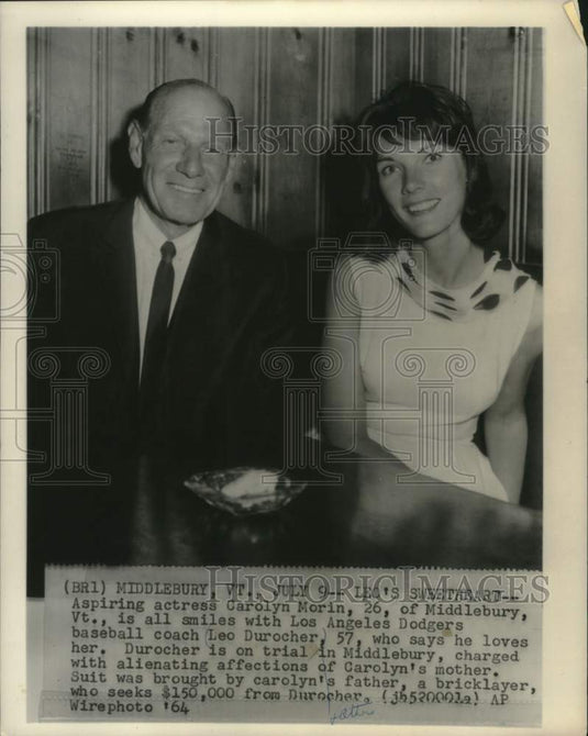 1964 Press Photo Los Angeles Dodgers baseball coach Leo Durocher & other - Historic Images