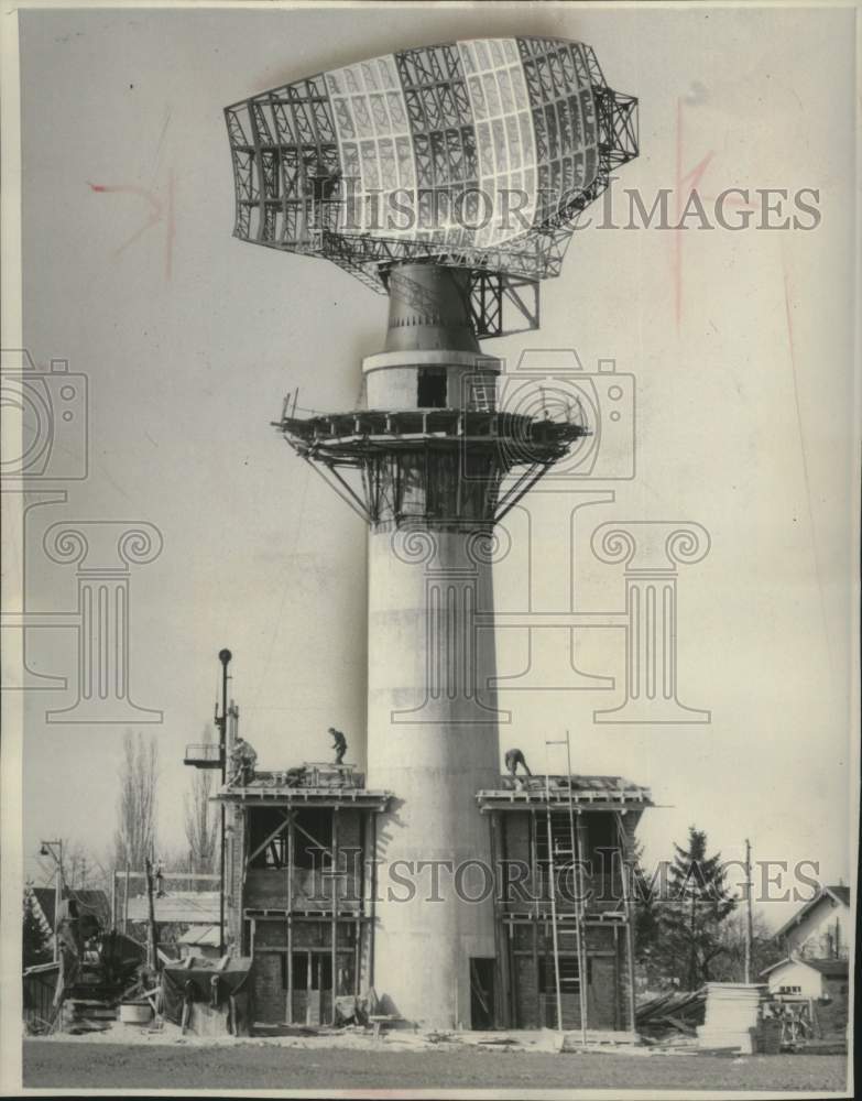1958, Giant radar tower at an airport in Munich, Germany - mjc27730 - Historic Images