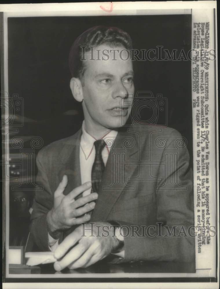 1959, Charles Van Doren, Quiz Winner, Appears Before House Committee - Historic Images