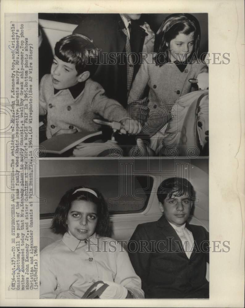 1961 Press Photo Children of Mrs. Kennedy and Mr. Onassis to become family - Historic Images