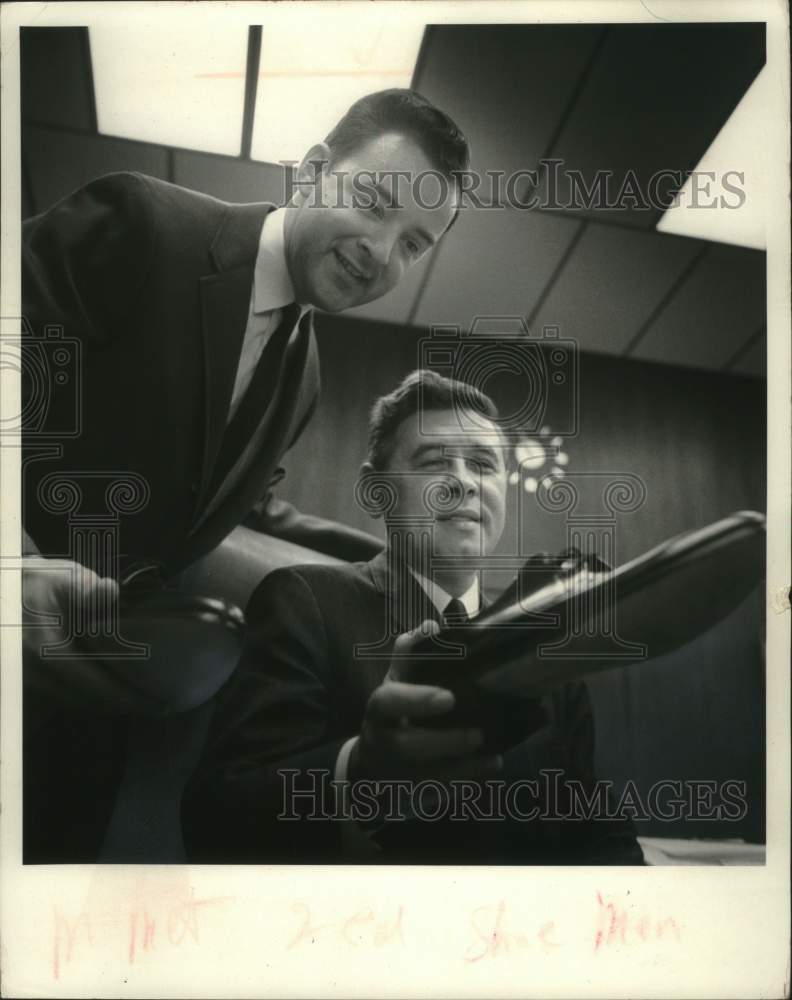 1966 Press Photo Mayor Henry Maier and Charles Pasternek Leather Week, Milwaukee- Historic Images