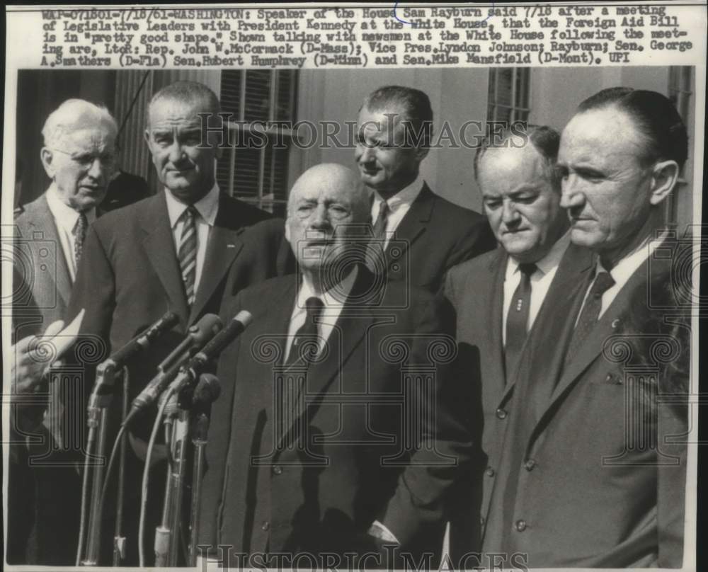 1961, House Speaker Sam Rayburn &amp; others news conference, Washington - Historic Images