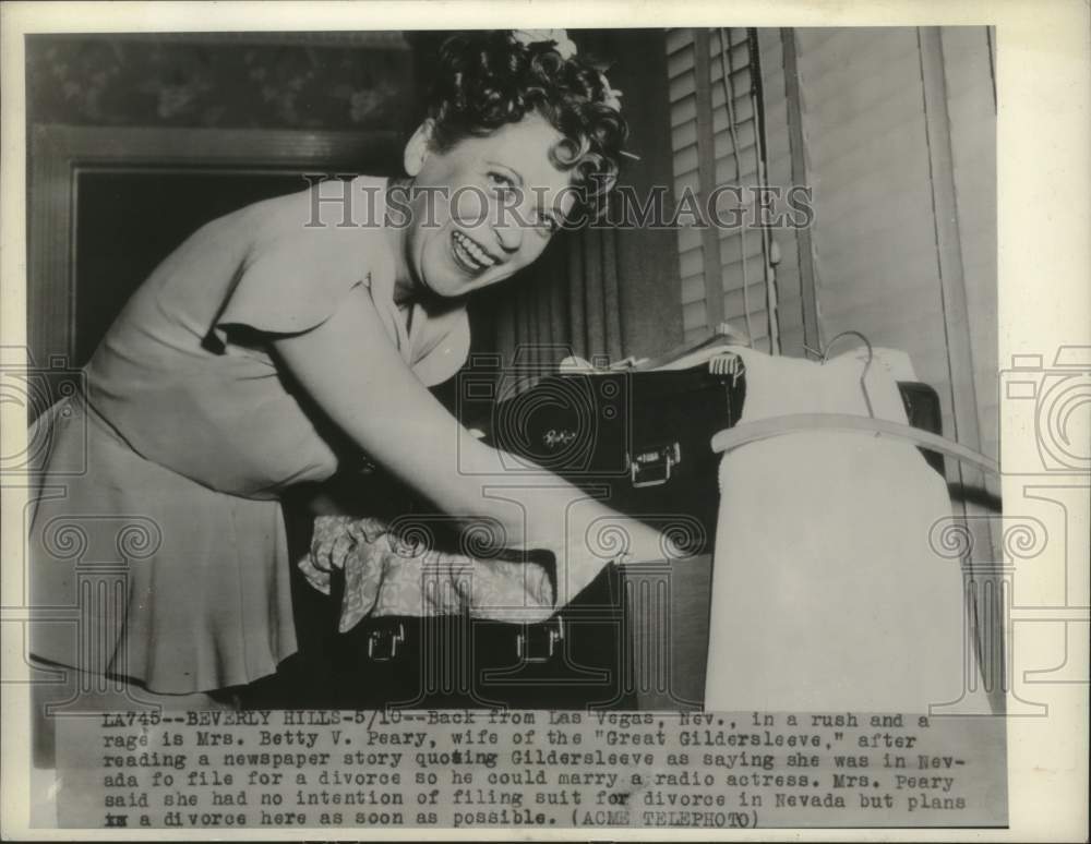 1946 Press Photo Betty Peary, wife of the Great Gildersleeve, Beverly Hills - Historic Images