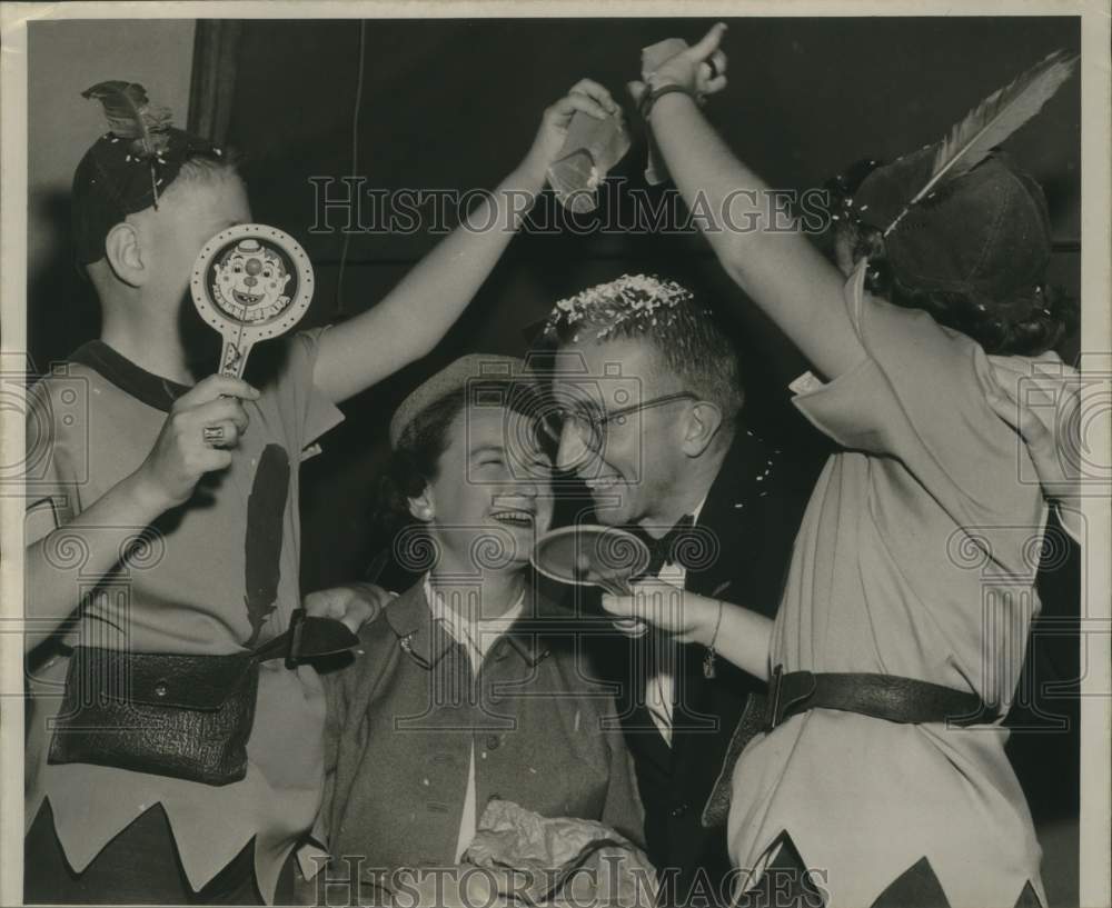 1954, Carlton P. Wilson celebrating. - mjc28475 - Historic Images