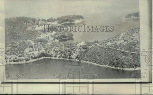 1968, Aerial view of Scorpios Island, home of Aristotle Onassis - Historic Images
