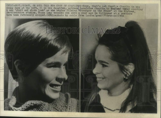 1966 Press Photo Actress Geraldine Chaplin with long and short hair - mjc28567-Historic Images