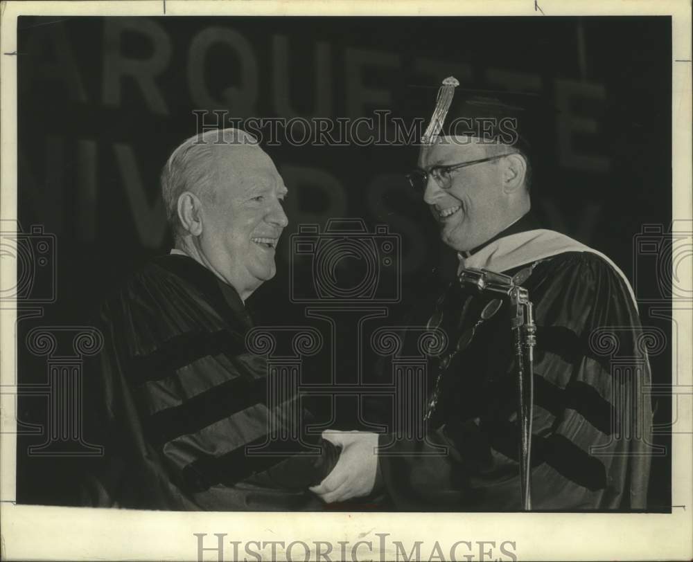 1968 Pat O&#39;Brien receiving honorary degree, Marquette University - Historic Images