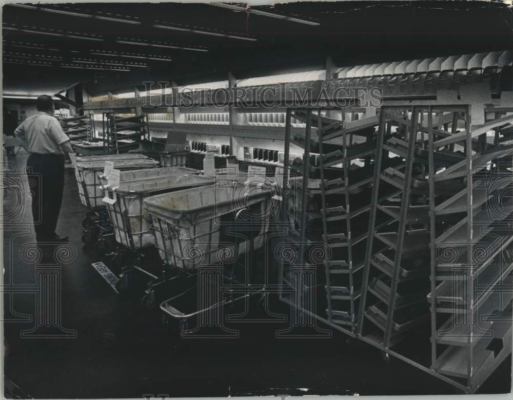 1970, Empty Post Office Mailroom after workers walked out Milwaukee - Historic Images
