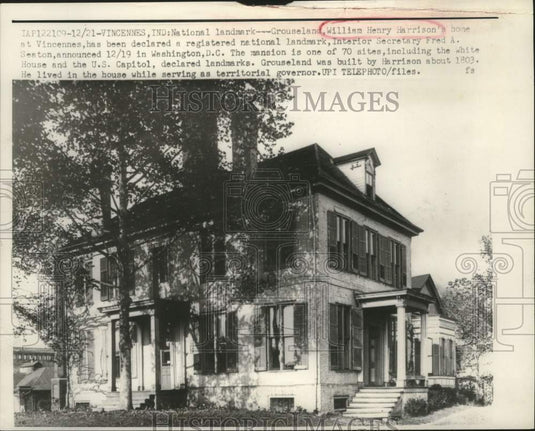 1960, Grouseland, William Henry Harrison's home, Vincennes, Indiana - Historic Images