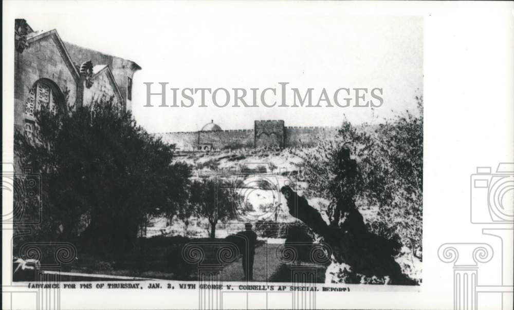 1964, View of Gethsemane at the foot of Mount of Olives in Jerusalem - Historic Images