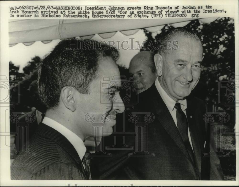 1967, Johnson and King Hussein meet at White House - mjc28859 - Historic Images