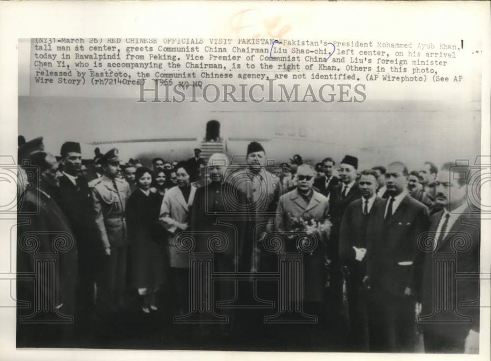 1966, Liu Shao-chi and Mohammed Ayub Khan and others in Pakistan - Historic Images