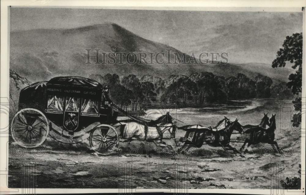 Press Photo Sketch of a Stagecoach - mjc28986 - Historic Images