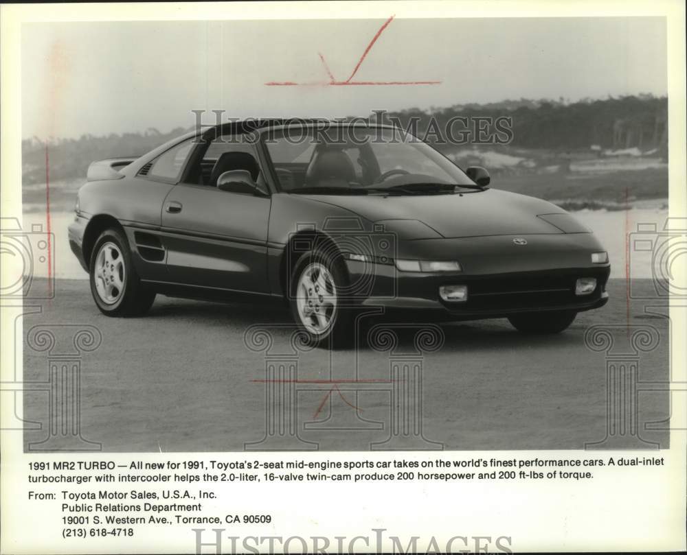 1990 Press Photo 1991 Toyota MR2 Turbo automobile - mjc29089 - Historic Images
