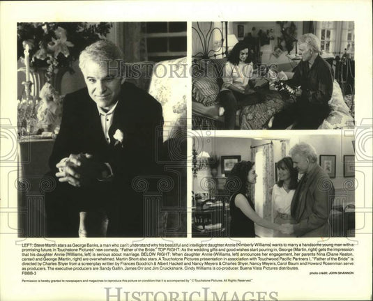 1992 Press Photo Steven Martin, Diane Keaton & others in "Father of the Bride" - Historic Images
