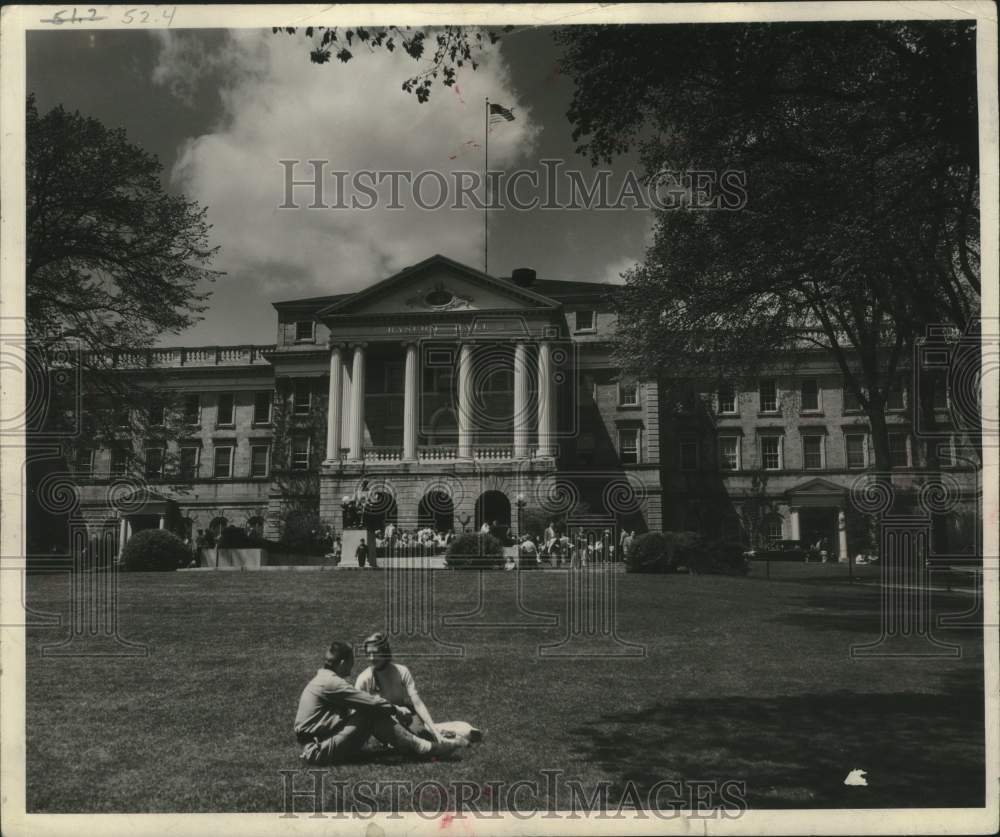 1953 Students at Bascom Hall, University of Wisconsin, Madison - Historic Images