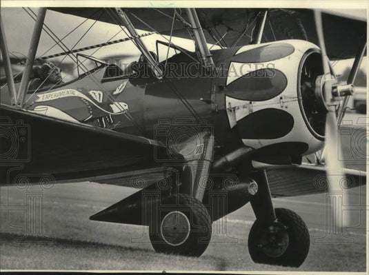 1985 Press Photo The Wagners in their Stearman biplane at the fly-in, Wisconsin - Historic Images
