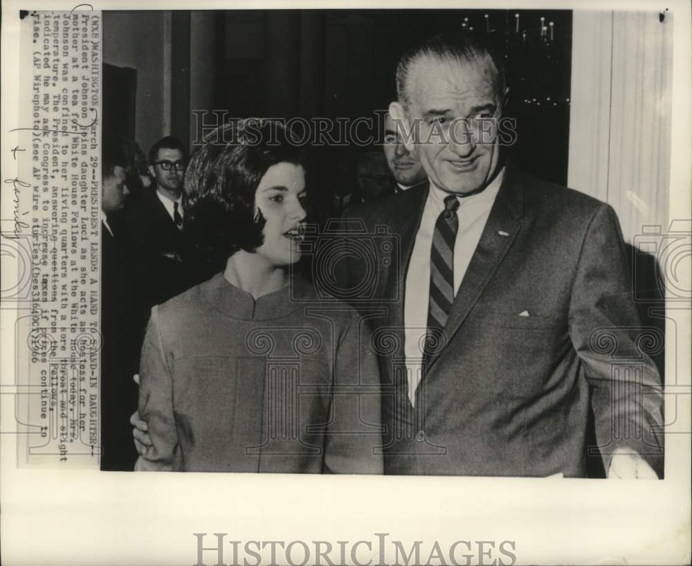 1966, President Johnson and his daughter Luci, Washington - mjc29338 - Historic Images