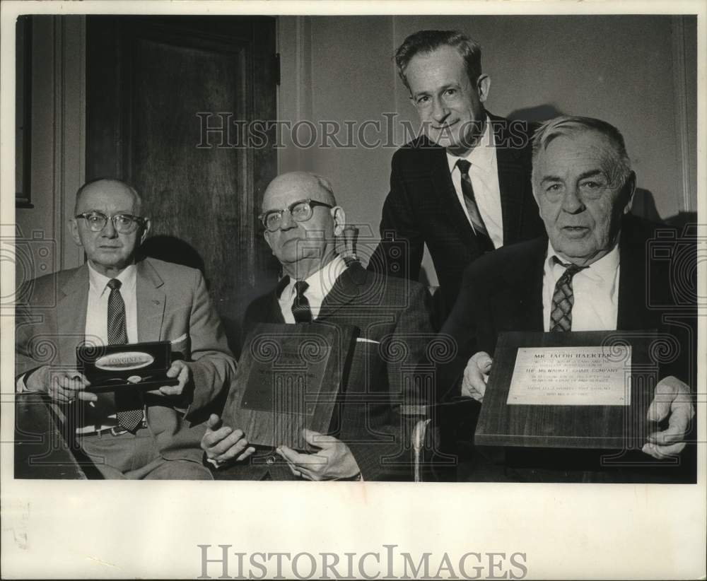 1965, Milwaukee Chair Company celebrates three employees - mjc29415 - Historic Images