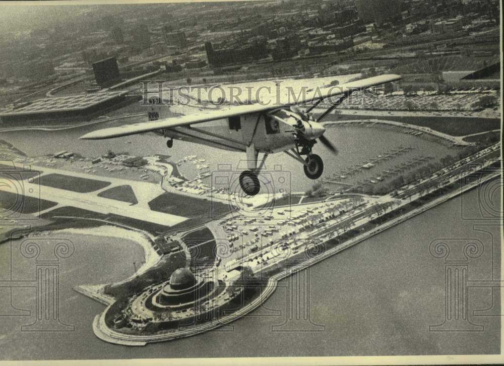 1977 Press Photo Experimental Aircraft Association replica of Spirit of St Louis - Historic Images