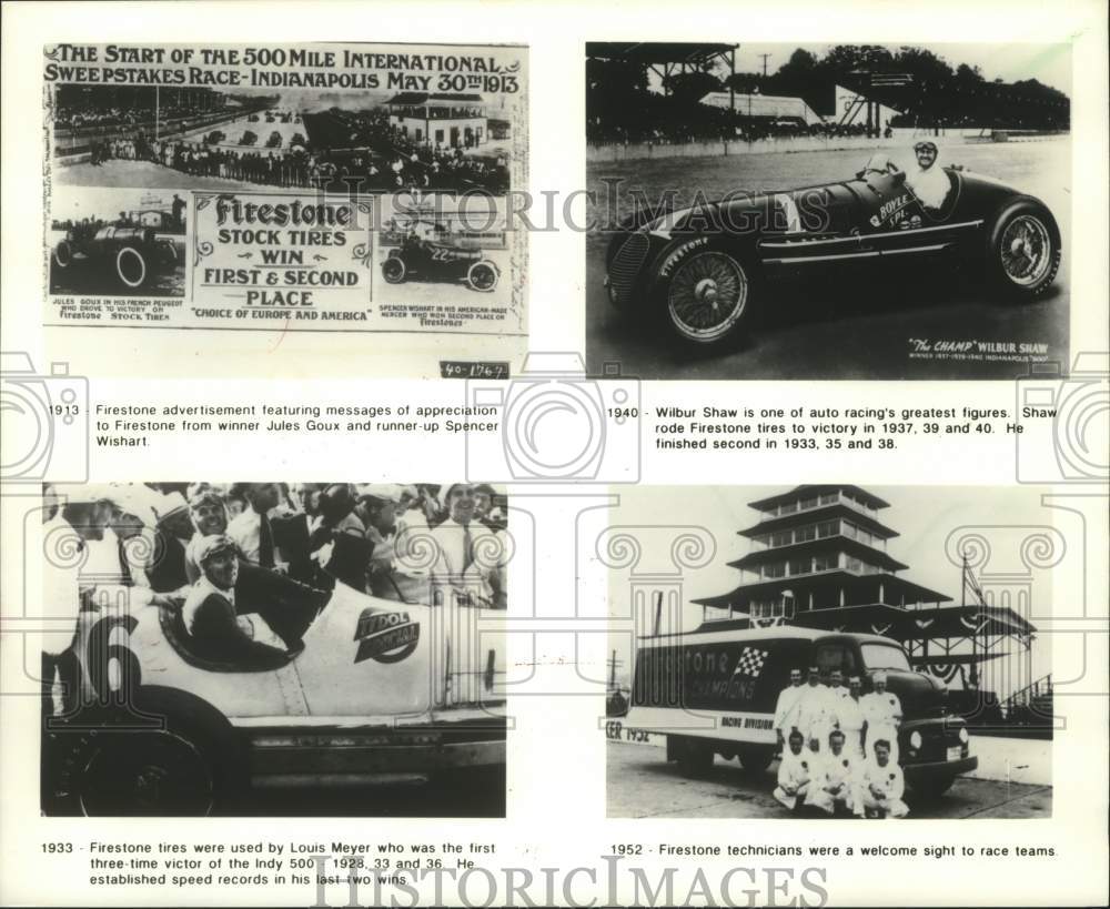 1995 Press Photo Vintage pictures of the Indianapolis 500 race from 1913 to 1952 - Historic Images